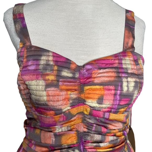 Band Of Gypsies Midi Length High-Low Wide Strap Smocked Back Dress Sz Md - Picture 5 of 11